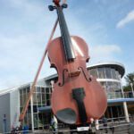 Ceilidh fiddle in Sydney, Nova Scotia waterfront